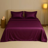 Silky Comfort Shimmer Wine Bedsheet Set - King Size