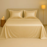 Silky Comfort Shimmer Gold Bedsheet Set - King Size