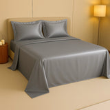 Silky Comfort Shimmer Grey Bedsheet Set - King Size