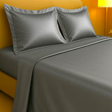 Silky Comfort Shimmer Grey Bedsheet Set - King Size