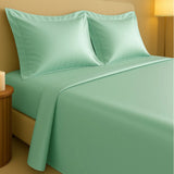 Silky Comfort Shimmer Mint Bedsheet Set - King Size