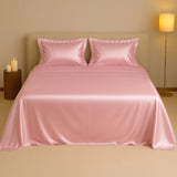 Silky Comfort Shimmer Baby Pink Bedsheet Set - King Size