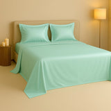 Silky Comfort Shimmer Mint Bedsheet Set - King Size