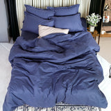 London Luxury Azure Blue Checks Bedding - King Size