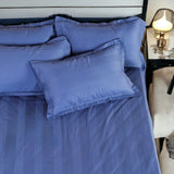 Swiss Stripes Azure Blue Bedding - King Size