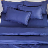 Infinity Midnight Blue Jacquard Bedsheet Set - King Size
