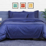 Infinity Midnight Blue Jacquard Bedsheet Set - King Size