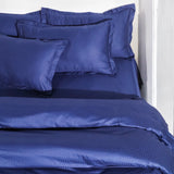 Infinity Midnight Blue Jacquard Bedsheet Set - King Size