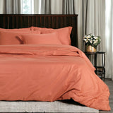 London Luxury Copper Red Checks Bedding - King Size