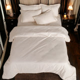 London Luxury Creamy Ivory Checks Bedding - King Size