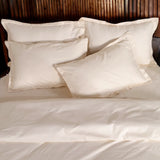 London Luxury Creamy Ivory Checks Bedding - King Size