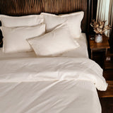 London Luxury Creamy Ivory Checks Bedding - King Size