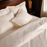 London Luxury Creamy Ivory Checks Bedding - King Size