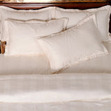 Swiss Stripes Creamy Ivory Bedding - King Size