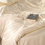 Infinity Creamy Ivory Jacquard Bedsheet Set - King Size