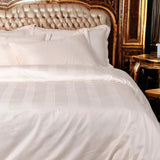 Swiss Stripes Creamy Ivory Bedding - King Size