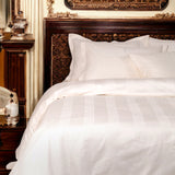 Swiss Stripes Creamy Ivory Bedding - King Size