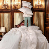 Swiss Stripes Creamy Ivory Bedding - King Size