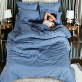 London Luxury Forest Teal Checks Bedding - King Size