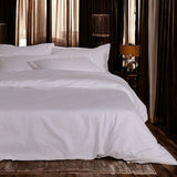 London Luxury Pearl White Checks Bedding - King Size