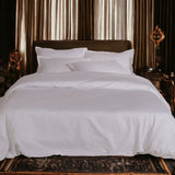 London Luxury Pearl White Checks Bedding - King Size