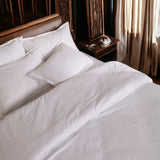 London Luxury Pearl White Checks Bedding - King Size