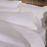 London Luxury Pearl White Checks Bedding - King Size