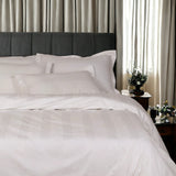 Swiss Stripes Pearl White Bedding - King Size