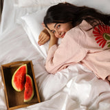 Infinity Pearl White Jacquard Bedsheet Set - King Size