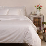 Infinity Pearl White Jacquard Bedsheet Set - King Size