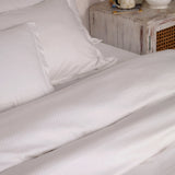 Infinity Pearl White Jacquard Bedsheet Set - King Size