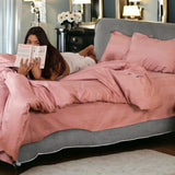 Swiss Stripes Woodsy Rose Bedding - King Size