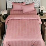 Swiss Stripes Woodsy Rose Bedding - King Size