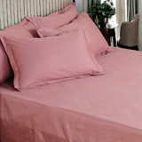 Classic Italian Woodsy Rose Solid Bedsheet Set - King Size