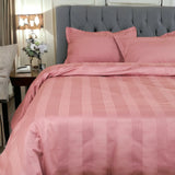 Swiss Stripes Woodsy Rose Bedding - King Size
