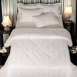 Swiss Stripes Pearl White Bedding  - King Size