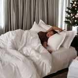 Swiss Stripes Pearl White Bedding  - King Size