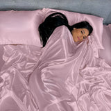 Silky Comfort Shimmer Baby Pink Bedsheet Set - King Size