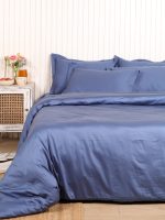 400 TC Blue Solid Bed sheet
